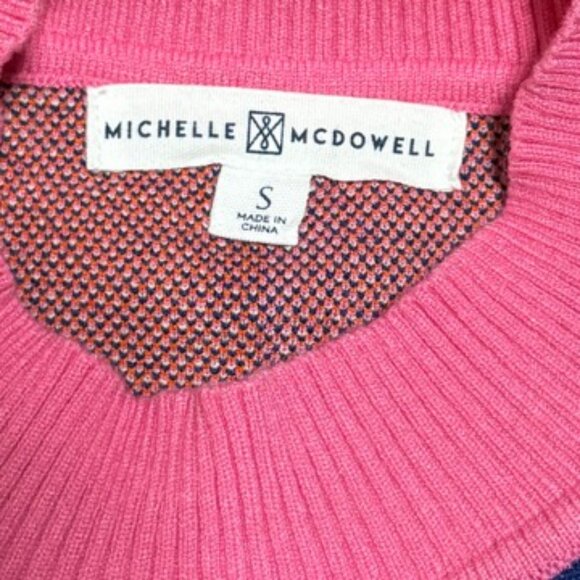 Michelle McDowel Noelle Striped Short Sleeve Dolman Style Sweater Sz Small - Picture 3 of 5